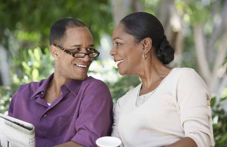 woman with atrophic vaginitis sitting with husband