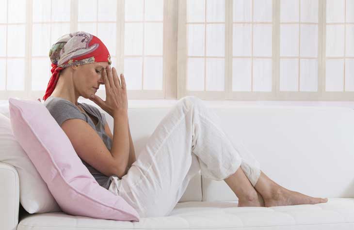 woman with bladder cancer sitting
